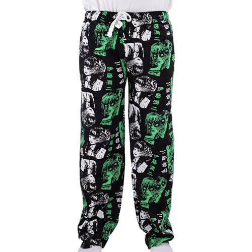 Ripple Junction Junji Ito Men’s Lounge Pants I am Tomie Kawakami Kanji Horror Manga All Over Print Black Small