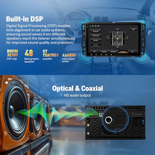 Eonon GMX6S 8" QLED Car Stereo for Chevy/GMC/Buick, 6+64GB, Wireless CarPlay & Android Auto, 4G LTE, WiFi 6, DSP Audio, 1080P Backup Camera, Bluetooth,Steering Control(GMA12S Upgrade)