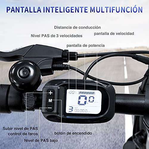 Elektrische fiets Fafrees F20 20 * 3.0 inch opvouwbare fatbike 250W 16AH elektrische stadsfiets voor volwassenen Shimano… - Afbeelding 6