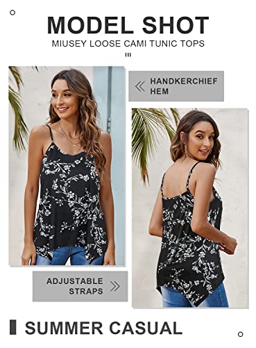 Miusey Womens Handkerchief Hem Sleeveless Flowy Tunic Tops Summer Casual Adjustable Spaghetti Strap Camisoles Long Tank Tops3