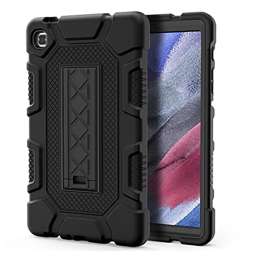 Azzsy Case for Samsung Galaxy Tab A7 Lite 8.7 Inch 2021 (SM-T220/T225), Slim Heavy Duty Shockproof Rugged High Impact Protective Case,Black