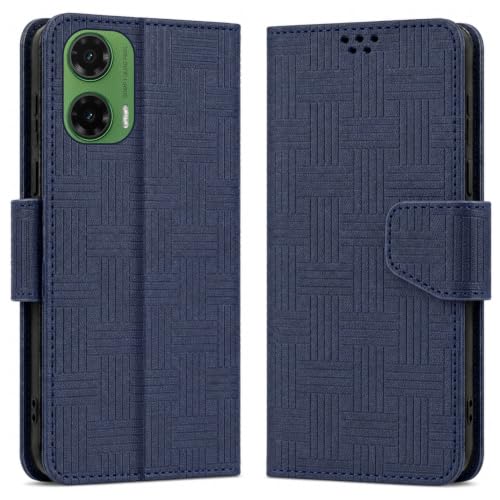 Image of SBMS Flip Cover for Motorola Moto G35 5G Back Cover Case with Magnatic Closure | Inbuilt Stand | Card & Money Pocket (Mat Blue)