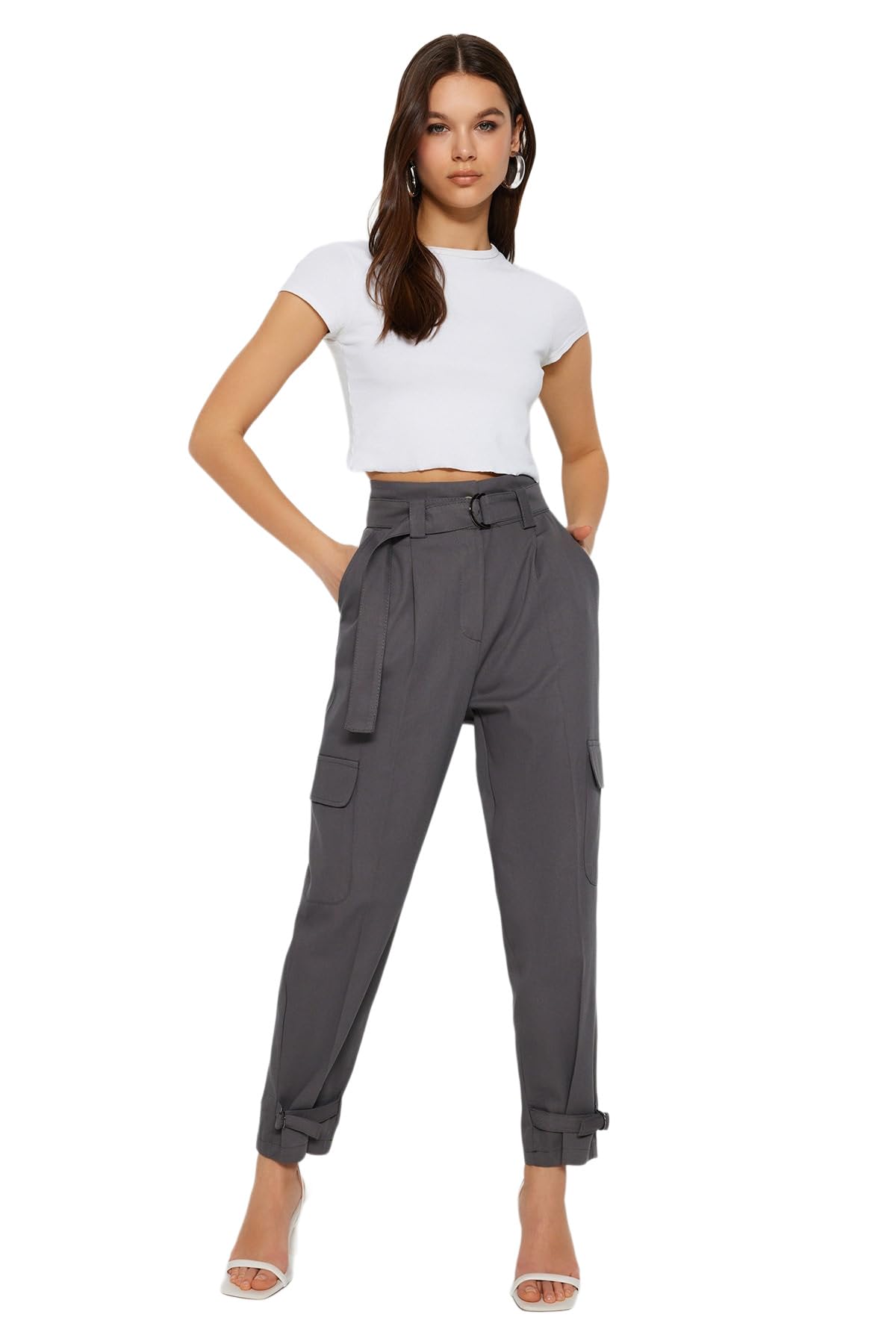 TRENDYOL Damen Gerade Jogger Hohe Taille Hose