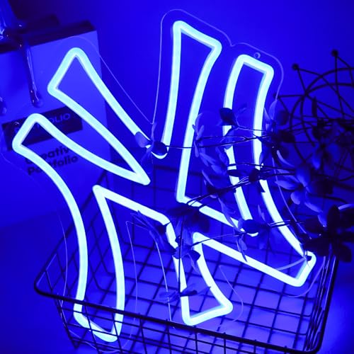 Image of AHlove YANKEES Neon Signs for Wall Decor，Baseball Team Neon Lights for Bedroom，LED Signs Suitable for Man Cave、Dormitory、Games Room、Bar，Gifts for Teen Boys