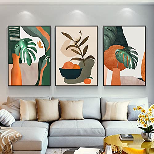 Peintures nordiques de plantes vertes en affiche créative 40x60cm pour mur de salon