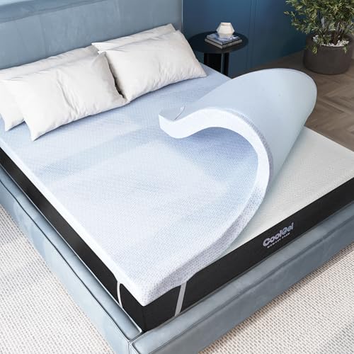 Image of COOL GEL Memory Foam Mattress Topper, Cool Gel Infused Memory Foam, Plush and Supportive, CertiPUR Certified (3-inch + Cool Gel Cover, Twin XL)