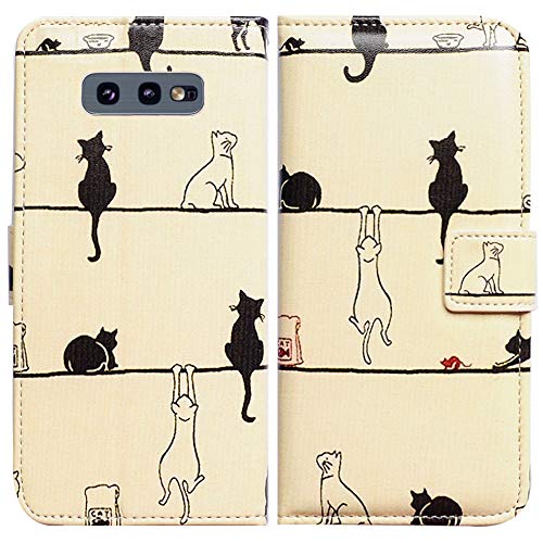 Bcov Galaxy S10e Wallet Case, Black Cat White Cat Flip Leather Case Wallet Cover with Credit Card Slot ID Card Holder Kickstand for Samsung Galaxy S10e