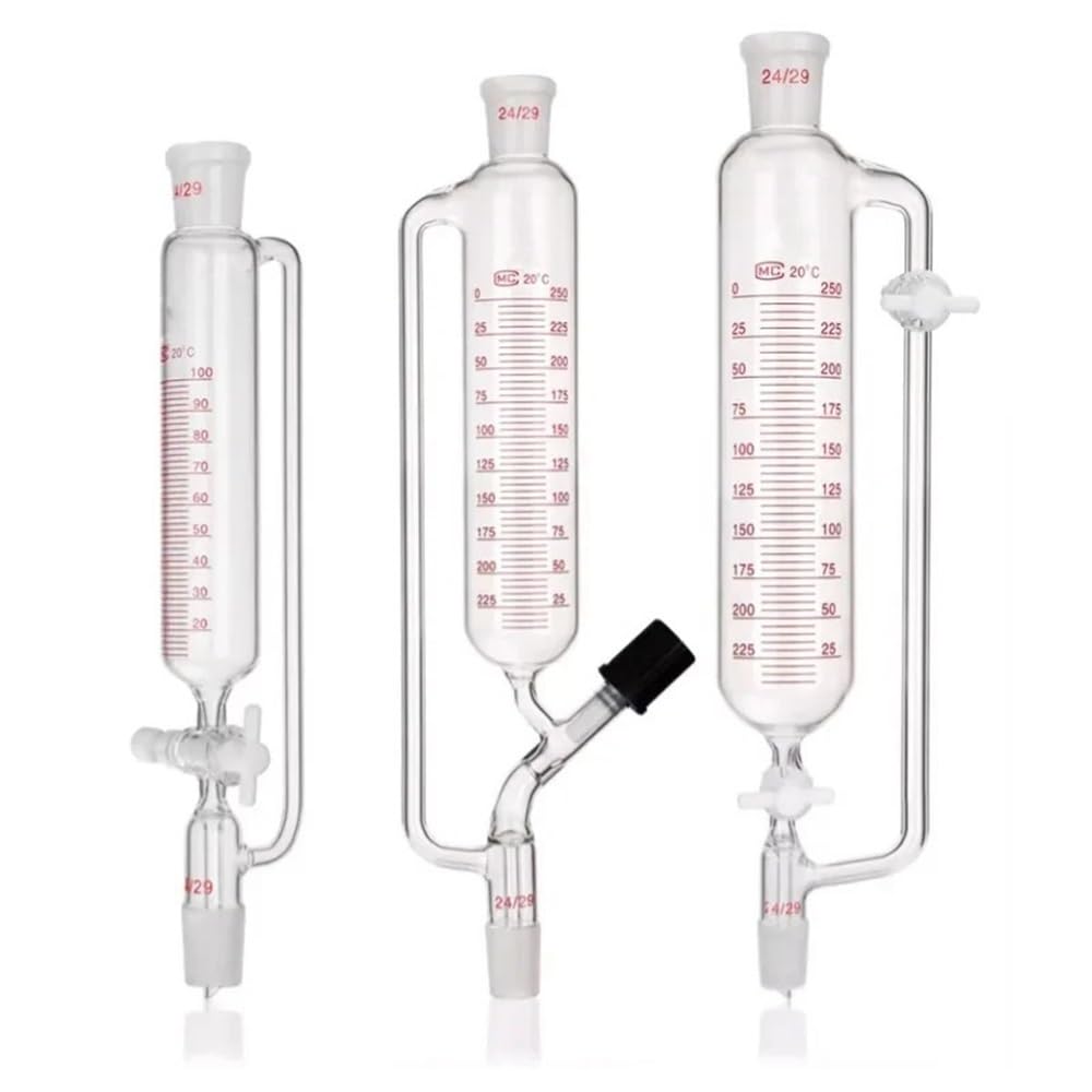 Szkło laboratoryjne Standardowe cylindryczne lejki kroplowe ze stałym ciśnieniem ze stałą precyzyjną regulacją ciśnienia(typ B 50 ml)