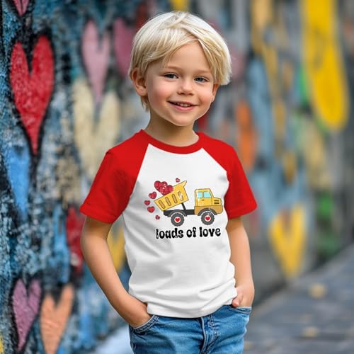Toddler Boys Valentine's Shirt Retro Love Heart T-Shirts Kids Valentines Tees 2-10 Years2