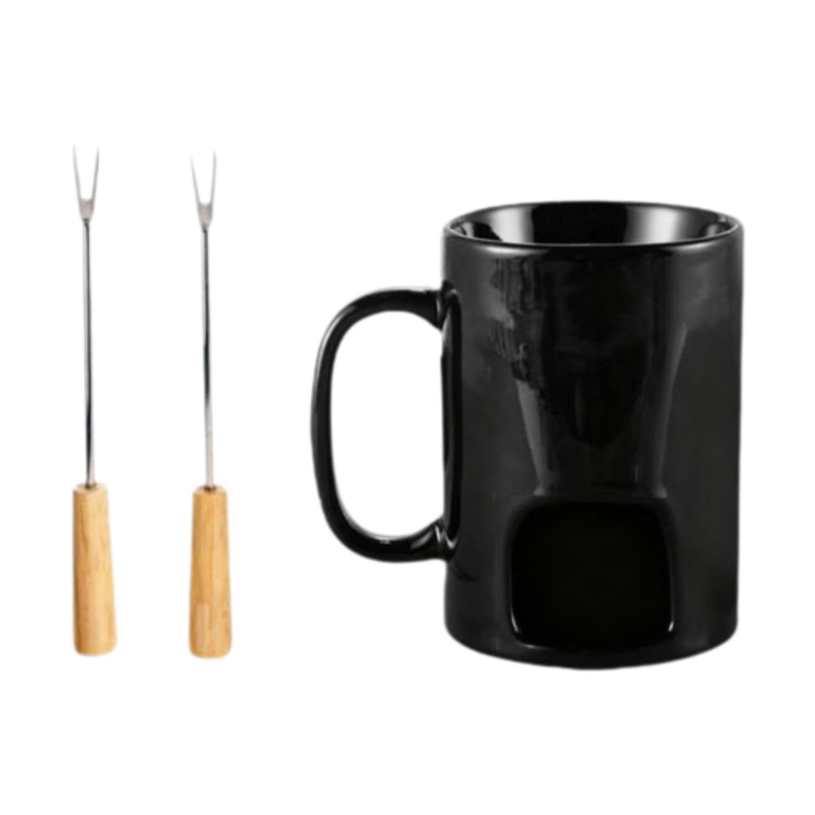 Milageto Pentola per fonduta, tazza per sciogliere, elettrodomestici da cucina per fonduta in ceramica, pentola calda per caramelle per