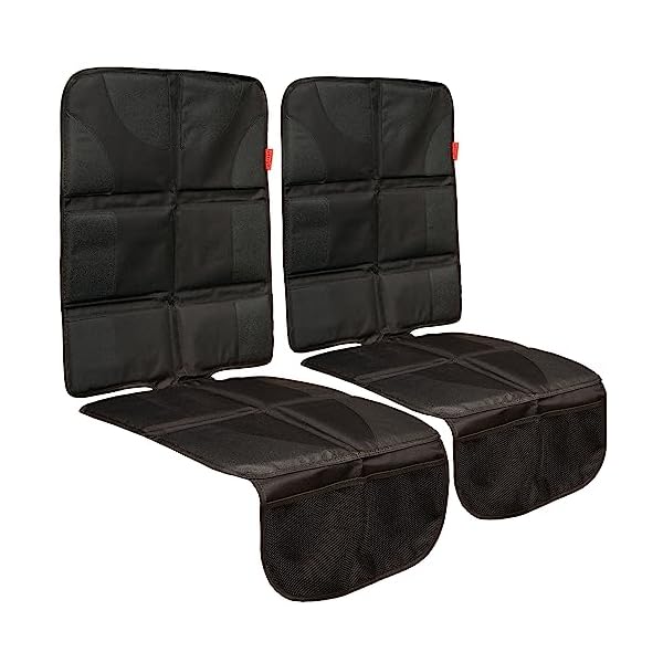 Lusso Gear Universal Sitzschoner Auto Vordersitze - Dick Gepolsterter Wasserdichter Leder & Stoff Autositzschoner - rutschfeste Robuste Gummibeschichtung - Verstellbarer Kopfstützengurt