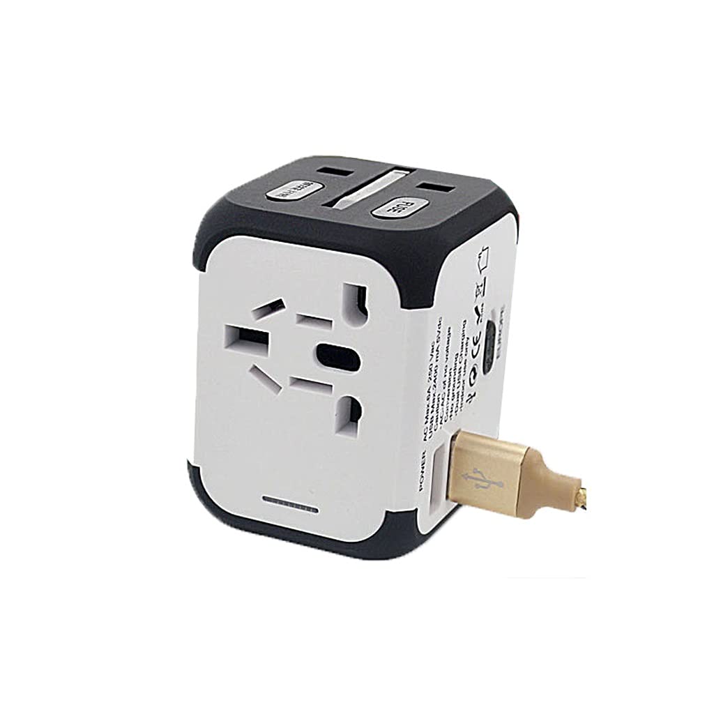 Uniwersalny międzynarodowy adapter podróży, zasilacz światowy, ładunek Usb. Porty Podróżuj Adapter Converter (Color : C, Rozmiar : 4USB5.5 * 6.5cm)