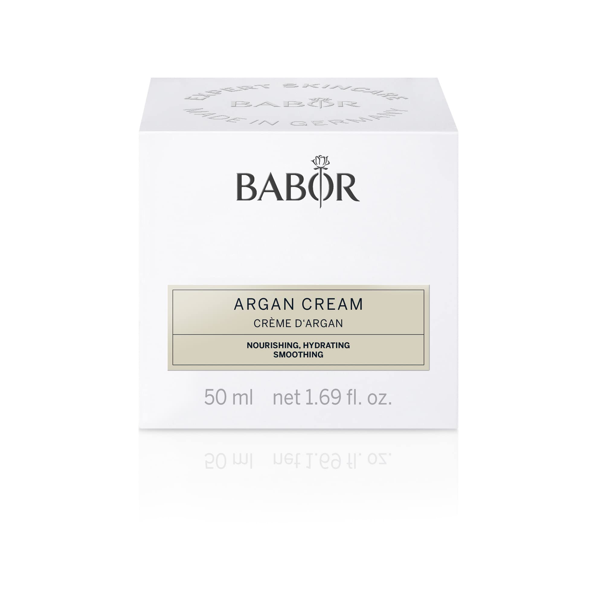 BABOR CLASSICS Argan Cream, Reichhaltige Gesichtscreme für trockene Haut, Mit Arganöl und Vitamin E, Vegane Formel, Ohne Alkohol, 50 ml