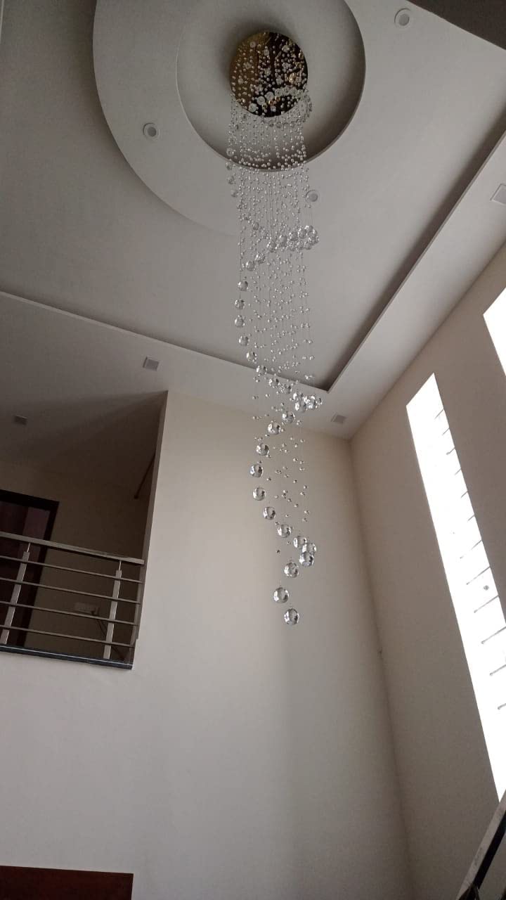 LIGHT WAVE LW 12 feet Crystal Chandelier Modern Ceiling Lights Decorative Pendants for Living Room, Bedroom, Hall, Hotel, Bar, Resort Décor 4