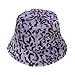 JK Home Bob Chapeau de Pêche en Peluche Chapeaux de Seau Hiver Imprimé Fête Anniversaire Vacances Léopard Violet