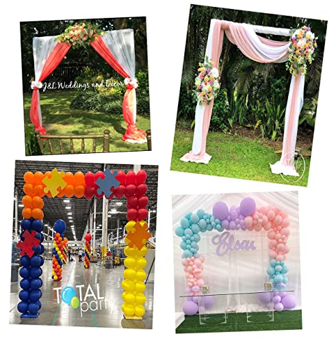 Langxun Heavy Duty White Metal Square Backdrop Stand Arch For Wedding Birthday Decoration, Graduation Decorations, Ceremony Reception, Event Party Supplies, Baby Shower Photo Booth Background Supplies #TOP5