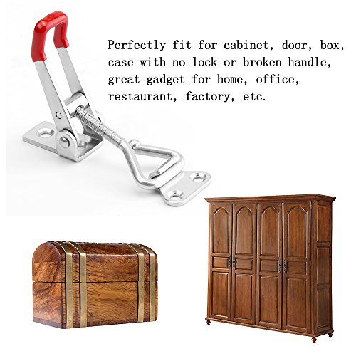 4-Pack Houkiper Pull Latch - Metal Adjustable Door Cabinet Box Case Toggle Latch Hasps Toggle Clamp - 360 Lbs Capacity (S (3.51.10.8")) #TOP5