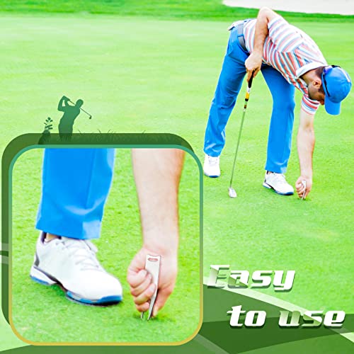 Sotiff 16 Pcs Metal Bending Golf Divot Repair Tool Portable Green Divot Fork Metal Golf Divot Tools Curved Spit Green Accessories for Men Women Sports Lovers Fairway Repairing (Silver)