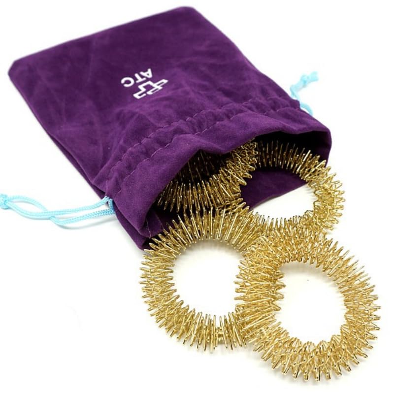 ATC Hand-Massagering für Hand und Handgelenk – Entspannungsring aus Federstahl – Silber oder Gold (1er oder 5er Set)