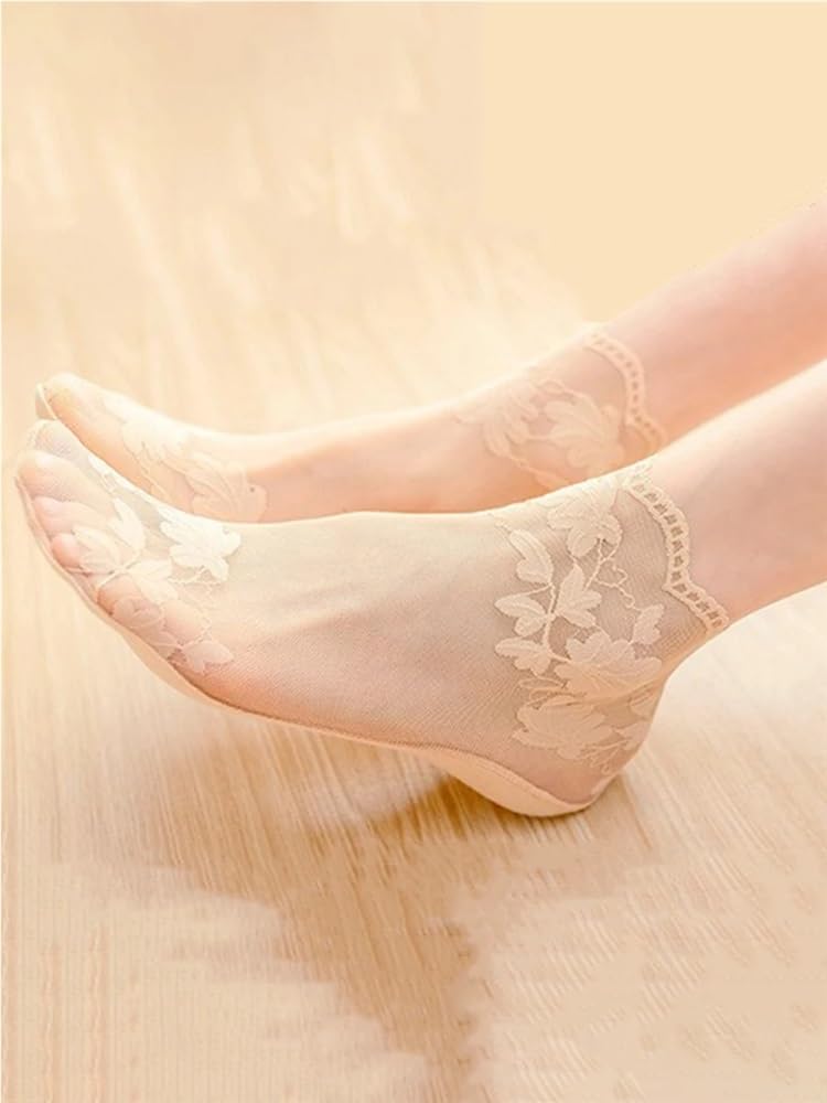 Calcetines transparentes, Calcetines tobilleros de nailon transparente for mujer, finos, 10 pares, multicolor