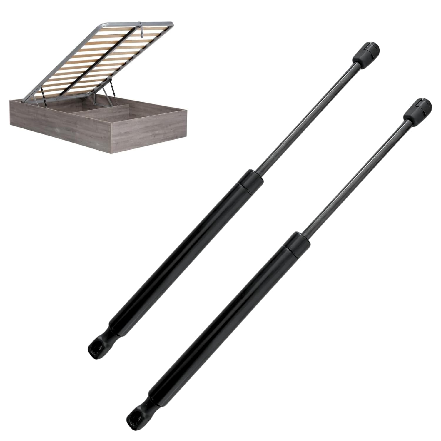 Coppia Pistone Molla Gas per Meccanismo Sollevamento Letto Contenitore - Interasse 415 mm - 600/800/1000 Newton - Attacco RAPIDO (Forza Selezionata: 1000 Newton)