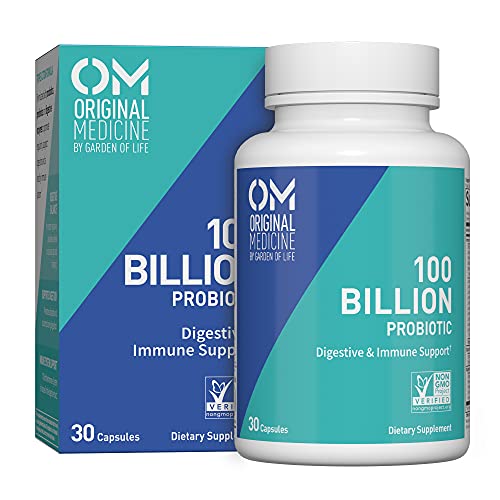 Organic 100 Billion CFU Probiotics - Daily Immune Support Probiotic Supplement for Adult Women & Men - Prebiotics Digestive Enzymes for Gut Health, Dairy & Gluten Free - Original Medicine, 30 Capsules