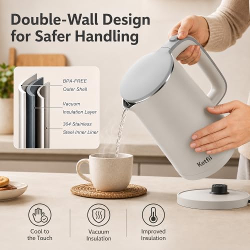 Tetera eléctrica de acero inoxidable 1.7L con apagado automático miniatura 5