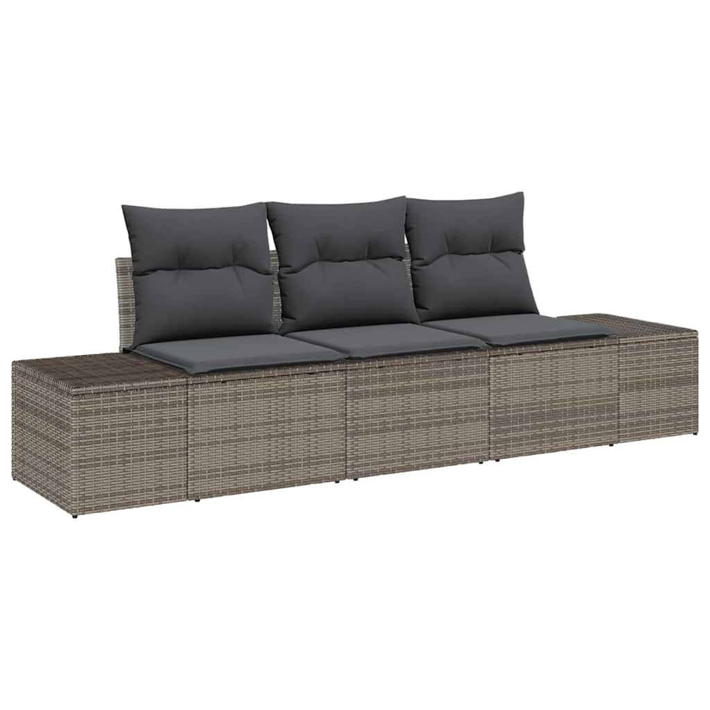 Salon d'extérieur en rotin synthétique gris haut de gamme avec son design moderne de jardin