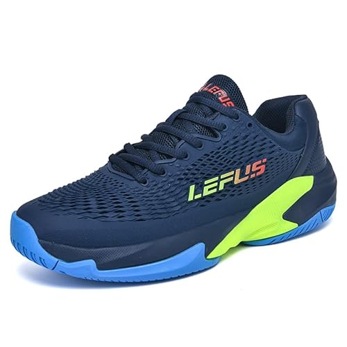 Men's Tennis Shoe Indoor Outdoor Pro Pickleball Shoes with Arch Fit Support Pickleball Sneaker for All Court Racquetball Athletic Shoes for Racquet Sport Blue