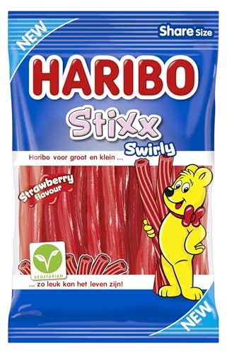 Haribo Stixx Swirly Strawberry dulce de fresa 160g miniatura 1