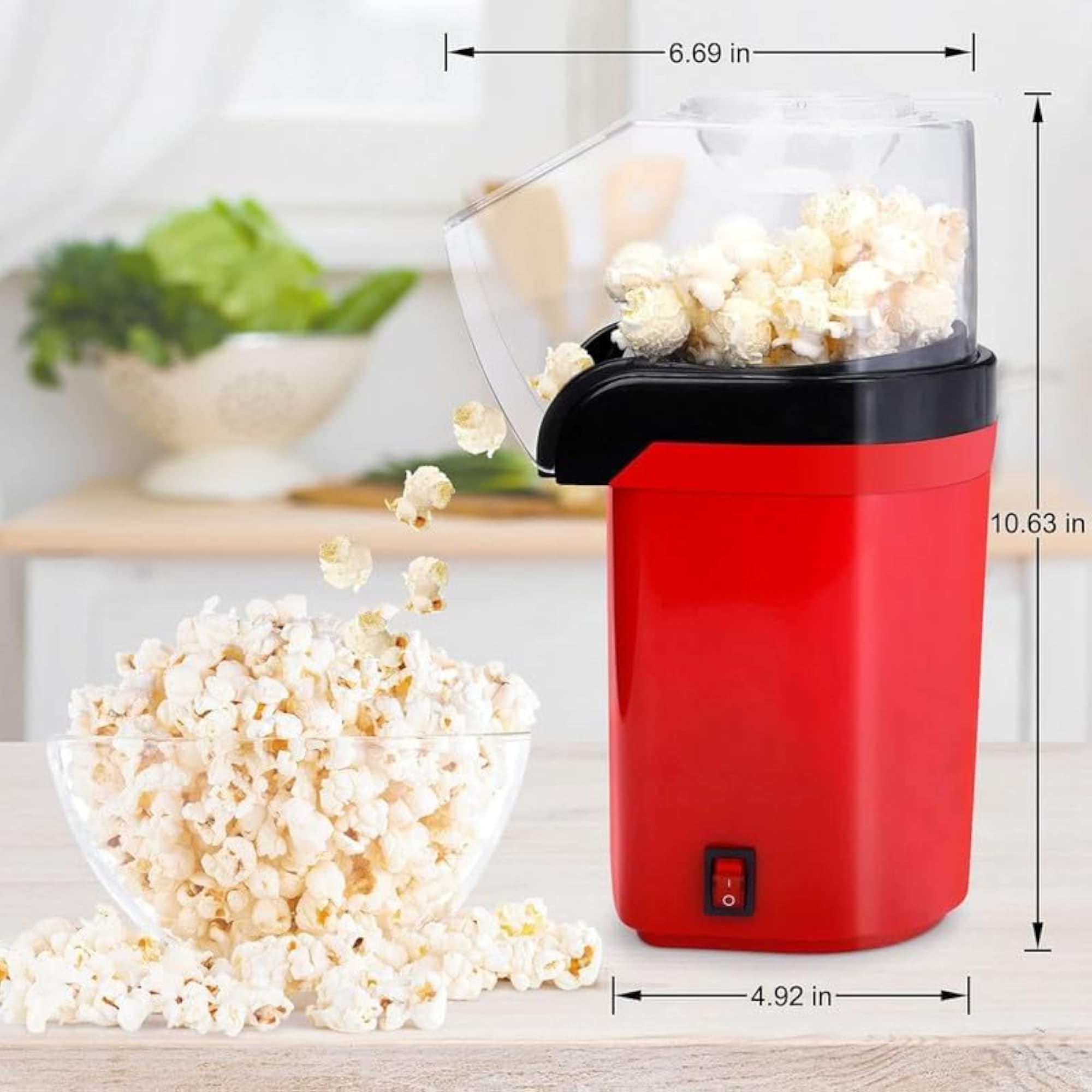 Hot Air Popcorn Maker 1200W, Electric Machine for Home Use