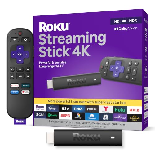 Roku Streaming Stick 4K with Voice Remote - HDR10+ & Dolby Vision