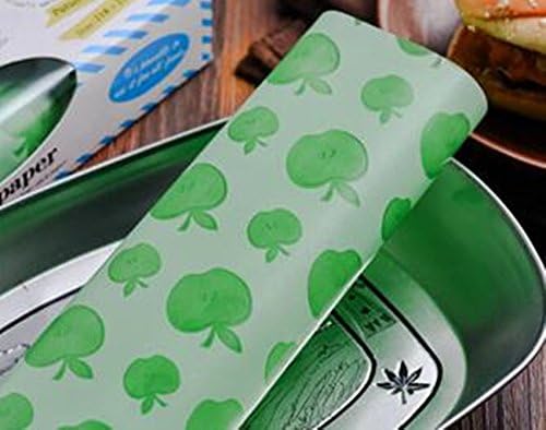 Sandwich wrapping paper 50 sheets Burger wax paper package Food anti-oil paper Baking nougat oil paper Donut paper bag (【Apple】 pattern)