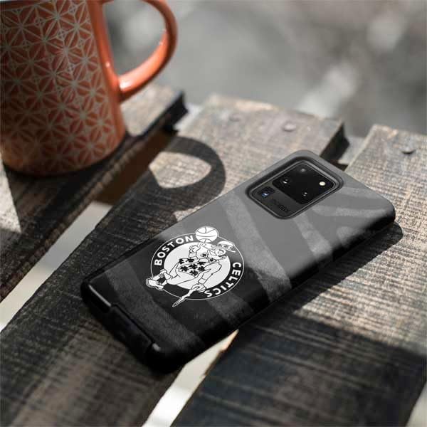 Skinit Pro Phone Case Compatible with Galaxy S20 Ultra 5G - Officially Licensed NBA Boston Celtics Black Animal Print Design