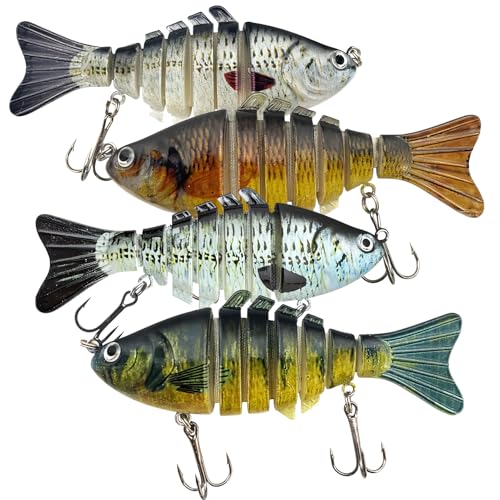 4 Pièces Leurres de Pêche, Leurres Articulés Pêche...