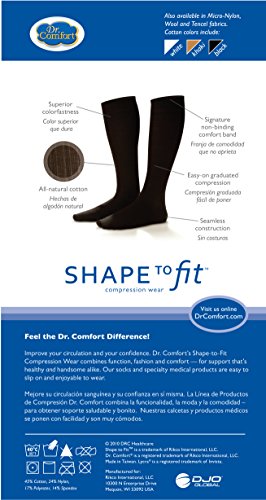 Dr. Comfort Men's Cotton Dress Graduated Compression Knee-High Sock, 20-30 mmHg, Khaki, Medium3