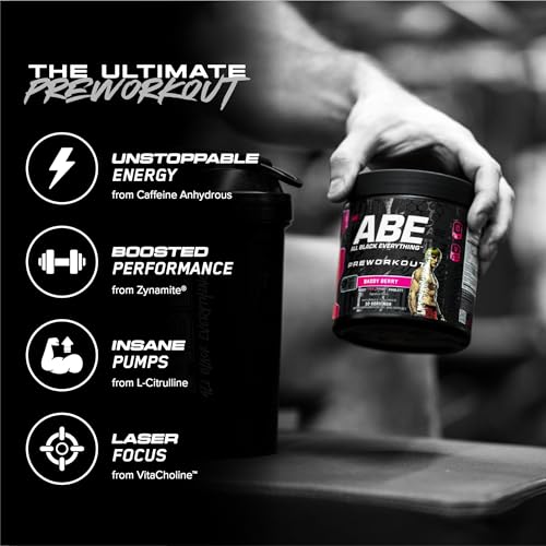 Image of All Black Everything Pre-Workout Powder | Preworkout Energy Drink Mix | 350mg Caffeine | Beta Alanine & Citrulline | Energy Supplement for Men & Women | Baddy Berry | 30 Servings