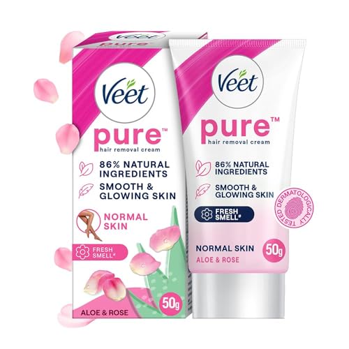 V.e.e.t. Pure Hair Removal Cream, 50g, with Organic Aloe Vera, Rose Extract