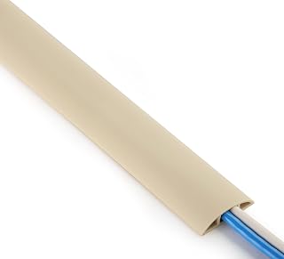 ZhiYo 3.6ft Floor Cord Cover, Cable Cavity 0.6" W x 0.3" H, Ivory Beige
