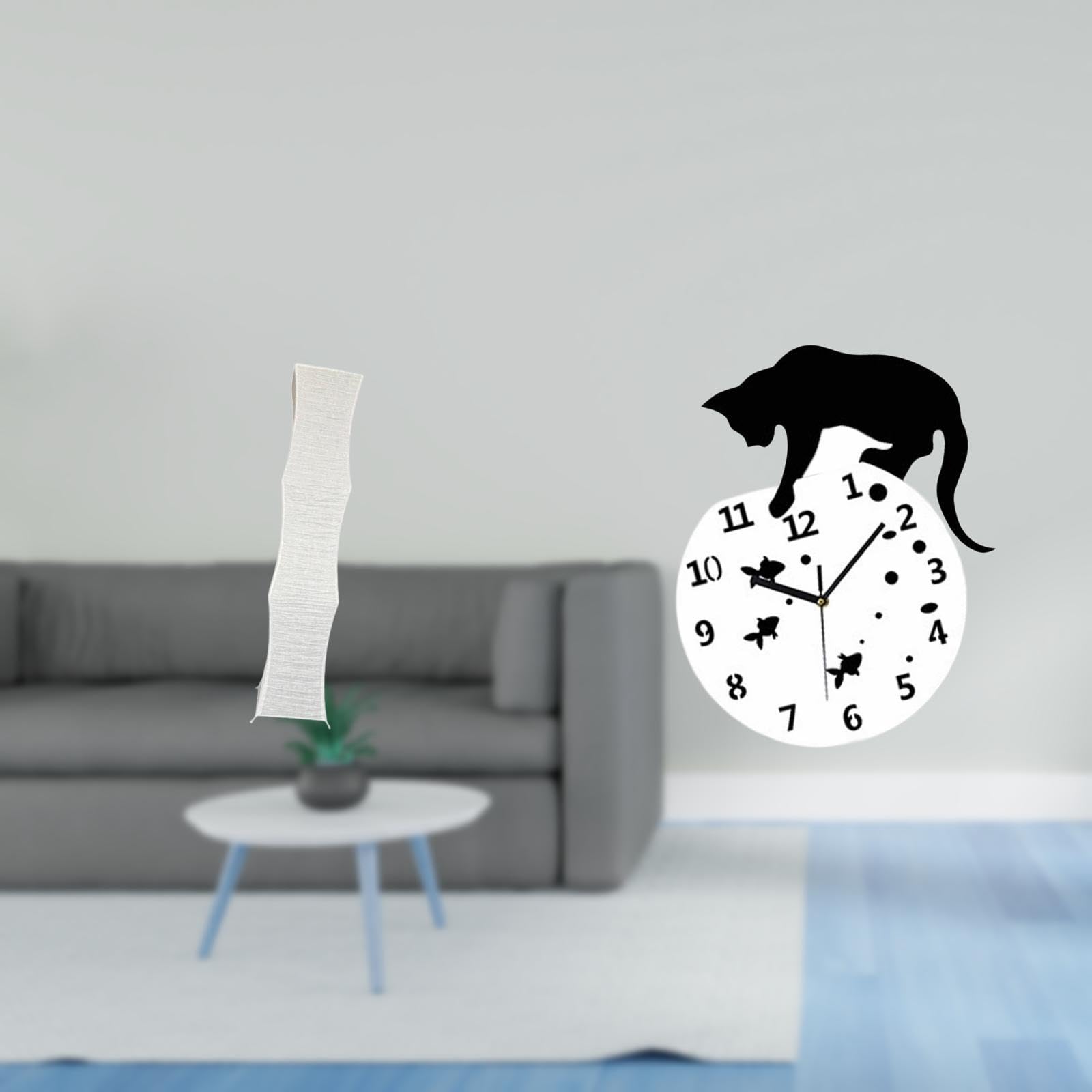 Enakshi® Living Room Standing Lamp Shade with Silent Hanging Cat Wall Clock Quiet Movement Non Ticking Analog Clock for Home Decor|Home & Garden | Lamps, Lighting & Ceiling Fans | Lamp Shades-picture-10