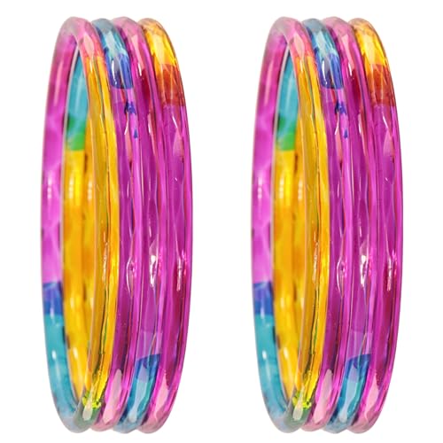 Image of ZULKA Designer Plain Glossy Glass Kada Set For Women & Girls With Diamond Cut Design | Fancy Designer Glass Bangles | Traditional Chudi | Kanch Ki Churi | Stylish Glass Kada For Wedding - Set Of 8