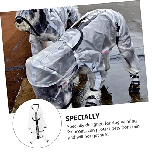 WOONEKY Hunderegenmantel mit Kapuze Reflektierend Strapazierfähiges Material Outdoor Regenbekleidung für Kleine Hunde (XL Rückenlänge 41,5cm