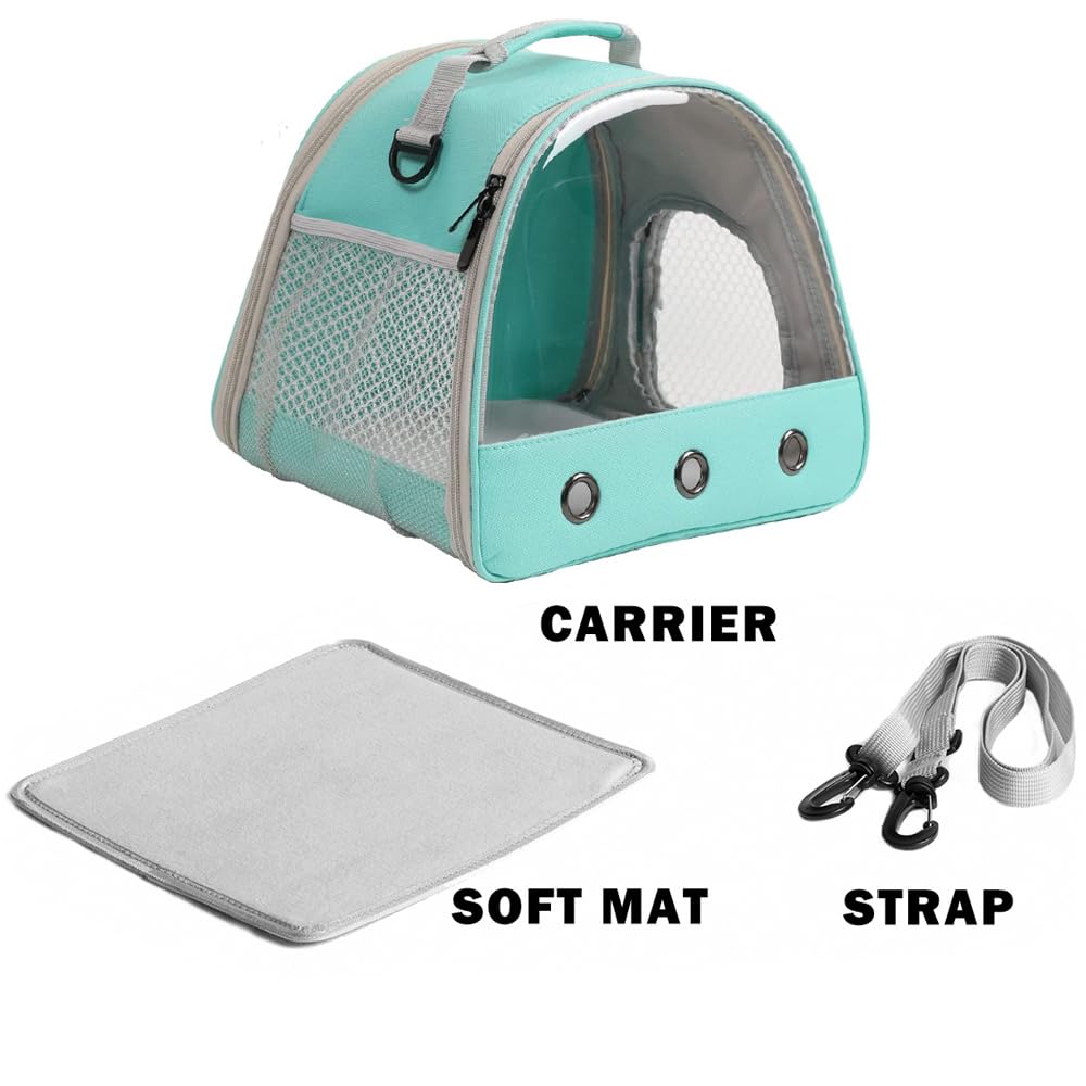 Meerschweinchen Träger Rucksack, klare Blase Fenster Rucksack für Meerschweinchen, Hase Ratte Vogel (grün, Carrier TPU)