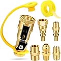 Detoypapa 7pcs Propane Quick Connect Fittings, 1/4" RV Shutoff Valve, and Versatile Adapter for Low Pressure Gas Appliances and RV Propane Quick Connections