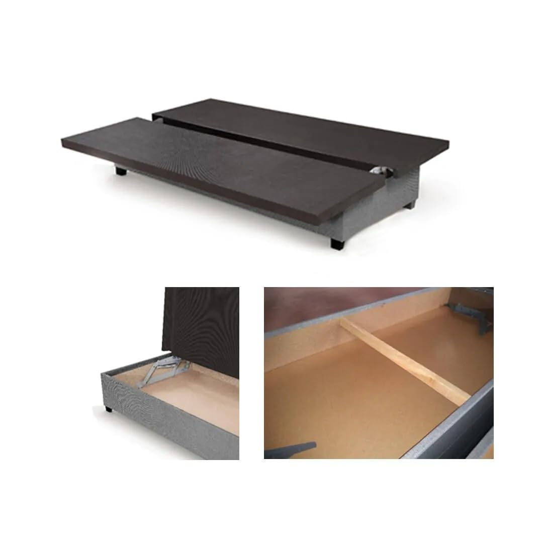 SHIITO | Sofá Cama 3 Plazas con Arcón - Modelo Trevor- Apertura Clic-Clac | 100x193x100 cm | 2 Cojines Incluidos | Color Gris Oscuro Comodidad | Comodidad con Estilo