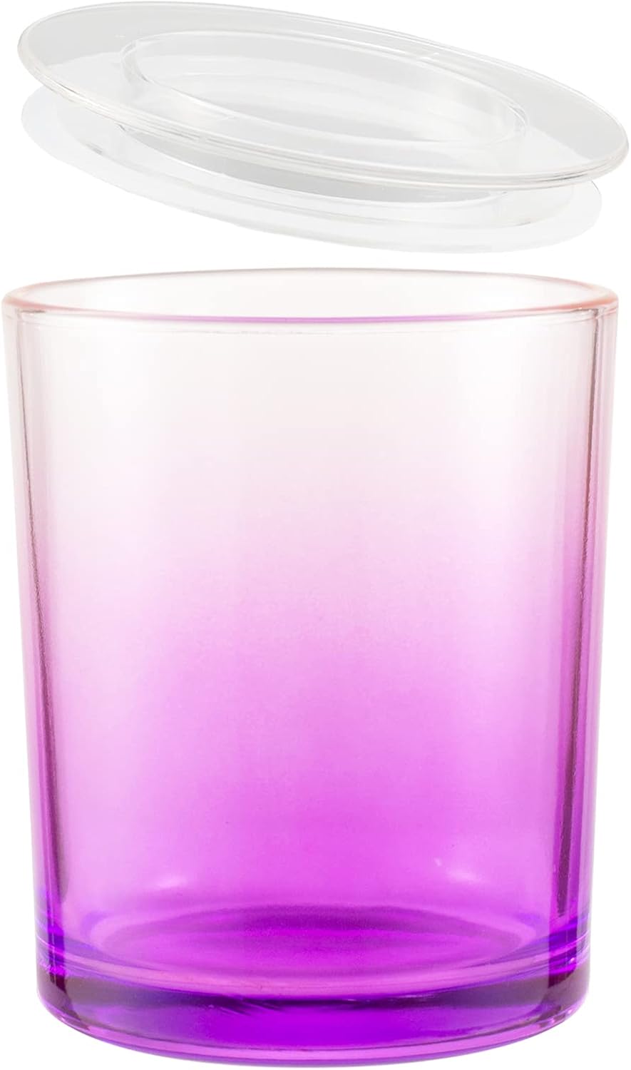 CandMak 6oz Glass Candle Jars, 12 Pack Bulk Empty Candle Vessels Containers with