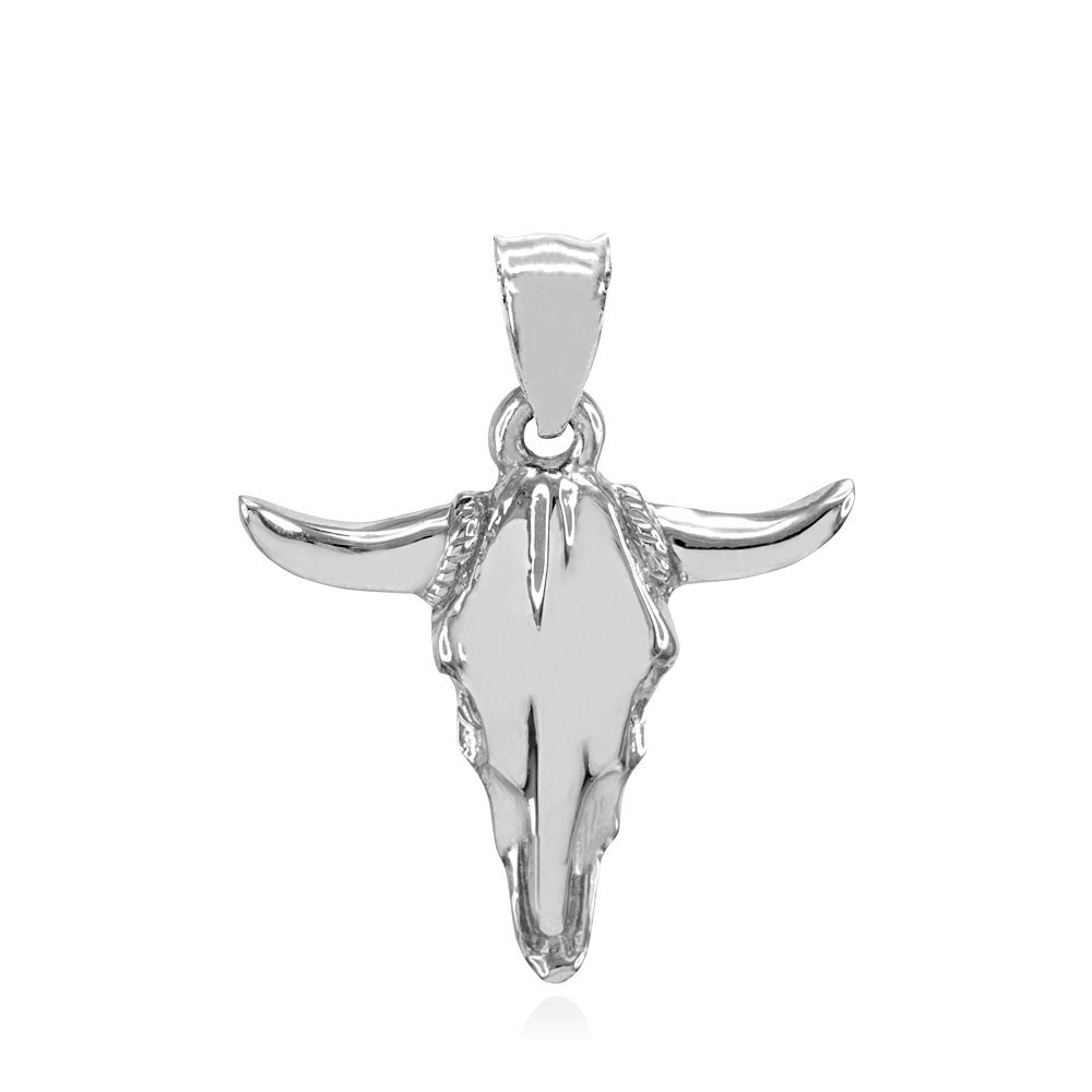 Claddagh Gold Solid 925 Sterling Silver Bull Head Charm Pendant