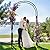 LDAILY Moccha Garden Arch Arbor Trellis, 7.2Ft Outdoor Steel Arbor with Stakes, Metal Archway for Climbing Plants, Wide Sturdy Durable Garden Arch for Lawn, Party, Ceremony Wedding Decoration, Black