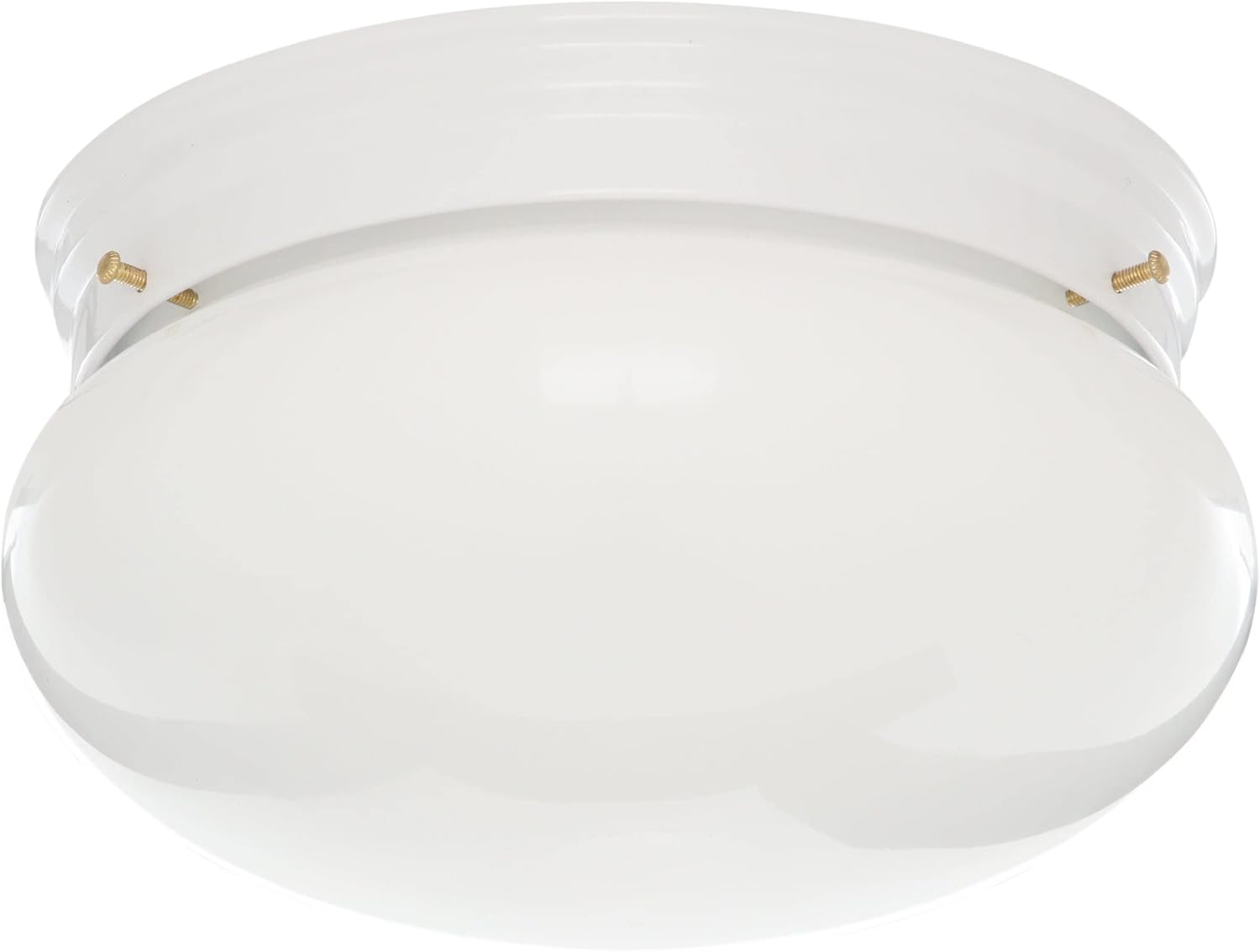 Designers Fountain Basic 2-Lights Flush Mount Ceiling Light, 9.25 Inch Lighting Fixture for Kitchen, Bedroom, Bathroom, and Hallway, White, 4732-WH