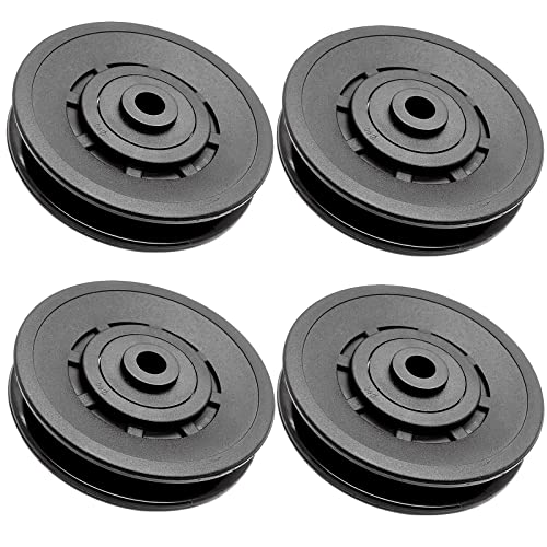 Profelinx 90 mm Roulement Poulie Musculation Nylon, Roue de Cable Poulie Universelle pour Appareils Gym, Poulie Roulements à Billes Domestique Utilisation pour Porte de Grange de Garage (4 pièces) Cover